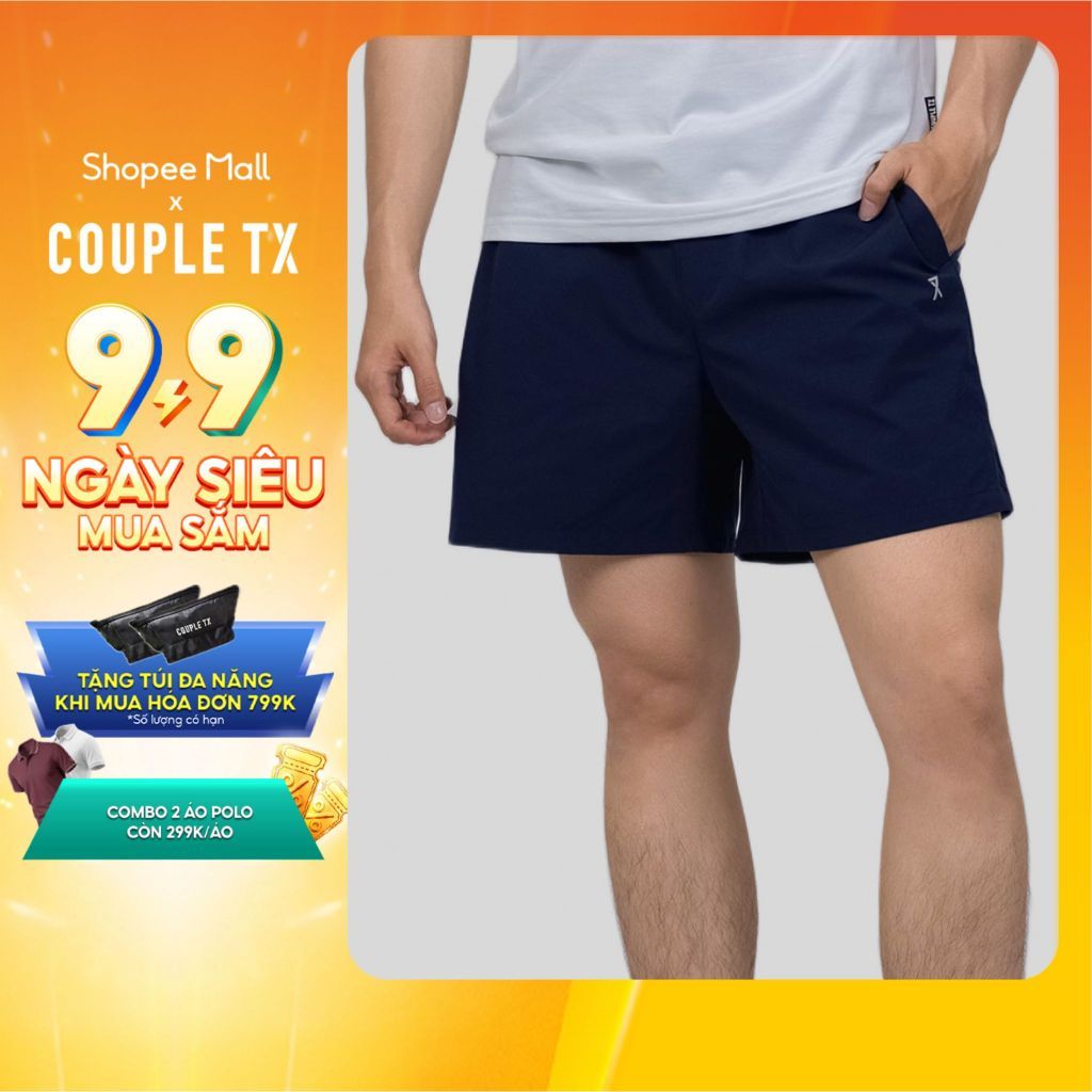 Quần Short Nam Couple TX Vải Dù Basic Thể Thao Vận Động Thoải Mái Cạp Chun Form Rộng MSR 1049