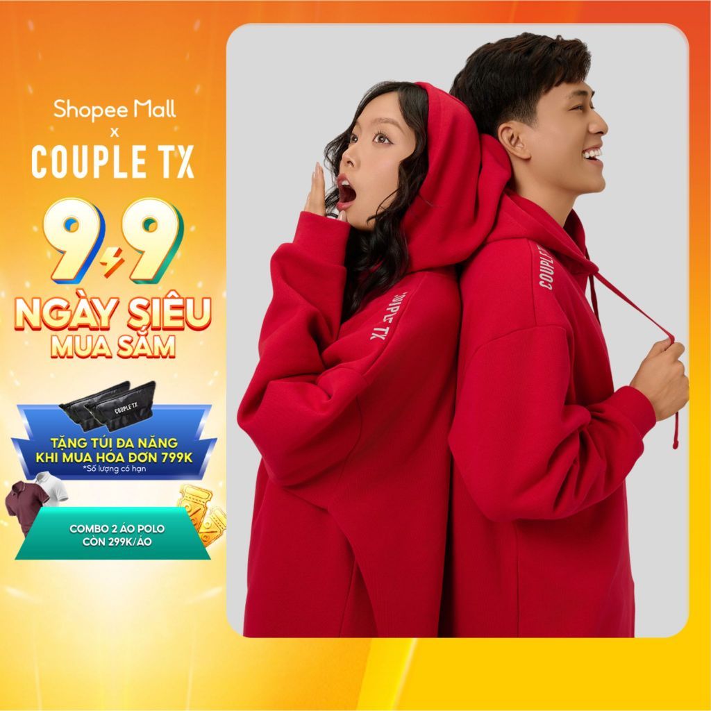 Áo Hoodie Nam Nữ Couple TX Oversize Twin Together MHO 1024
