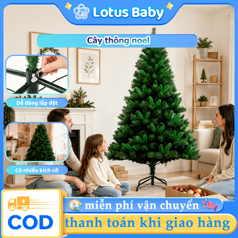 Cây Thông Noel,90cm-1m8,Trang Trí Noel Giáng Sinh,Lá Dày,CHẤT LƯỢNG CAO