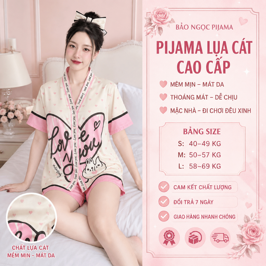 [MẪU HÈ] Set Đồ Ngủ Pijama Lụa Cát Quần Cộc Áo Cộc Thời Trang Mặc Nhà Trẻ Trung Cao Cấp