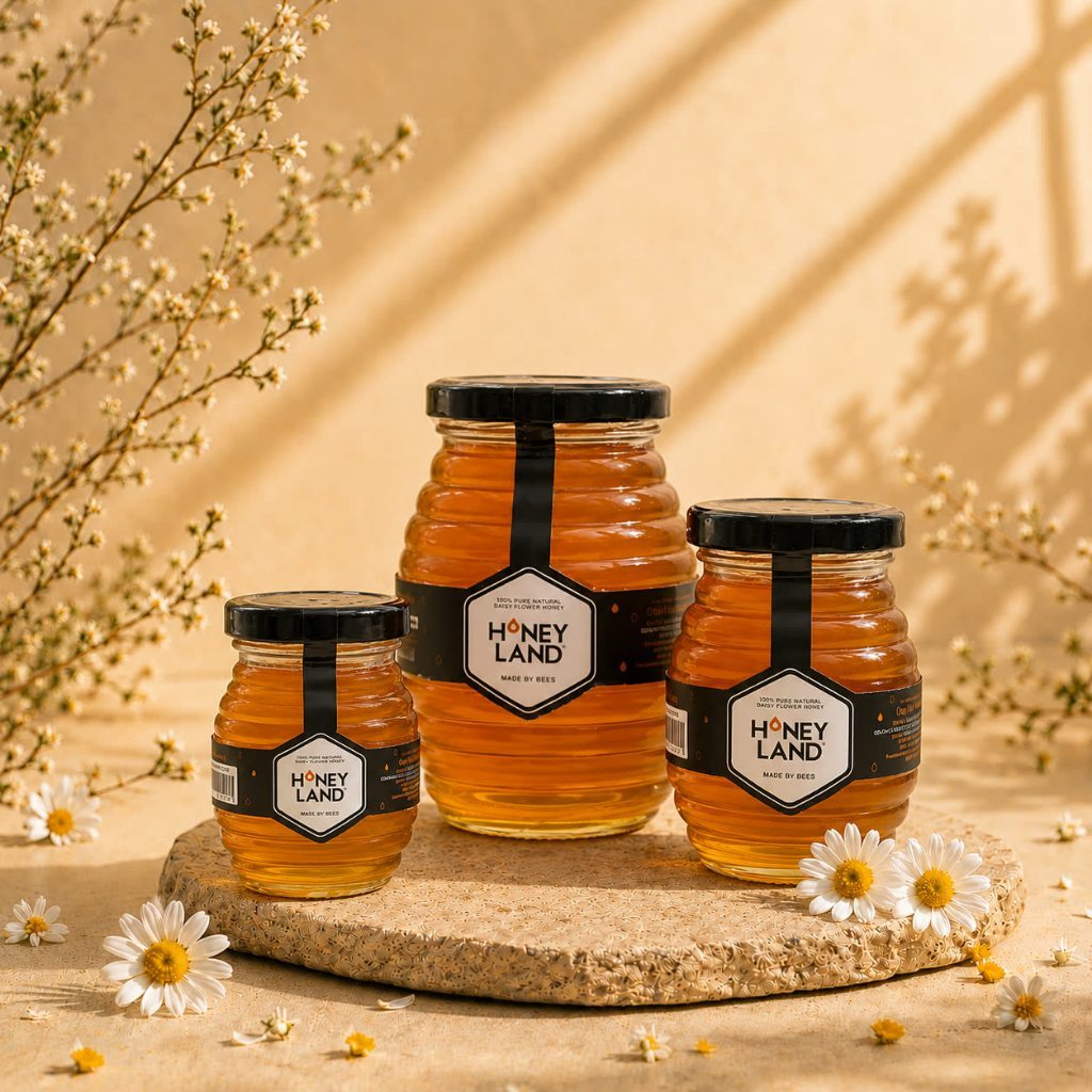 Mật Ong Rừng Hoa Xuyến Chi Honeyland 110/250/500g – Mật Ong Thiên Nhiên, Màu Vàng Sáng
