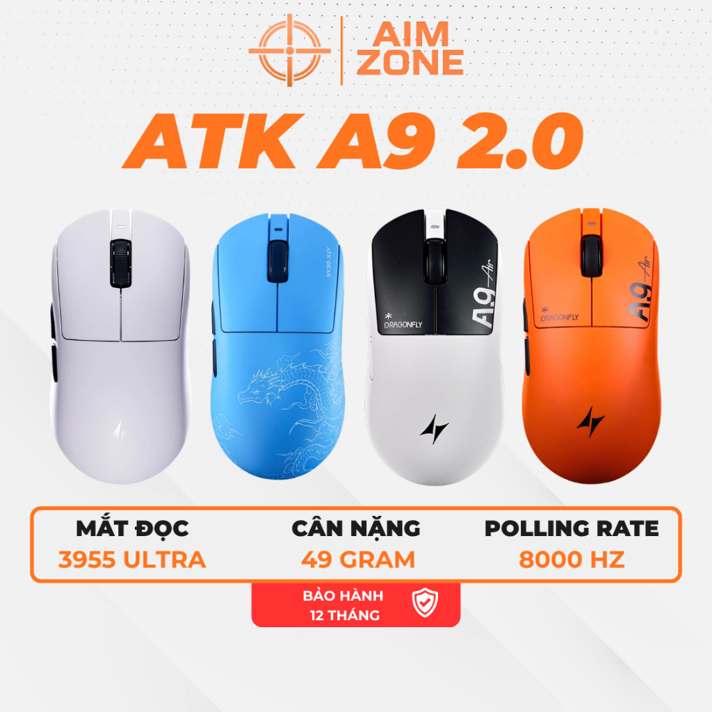 Chuột Gaming Không Dây ATK Dragonfly A9 SE | A9 | A9 Plus | A9 UltraMax | A9 Ultimate + | A9 Air + | BigBuy360 - bigbuy360.vn