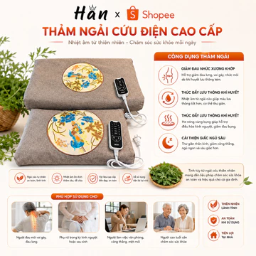 Thảm Ngải Cứu Điện Thảo Dược Đông Y, Đệm Sưởi Ấm Ngải Cứu Điện Thư Giãn, Giảm Đau Mỏi Giúp Cải Thiện Giấc Ngủ, Thảm Sưởi