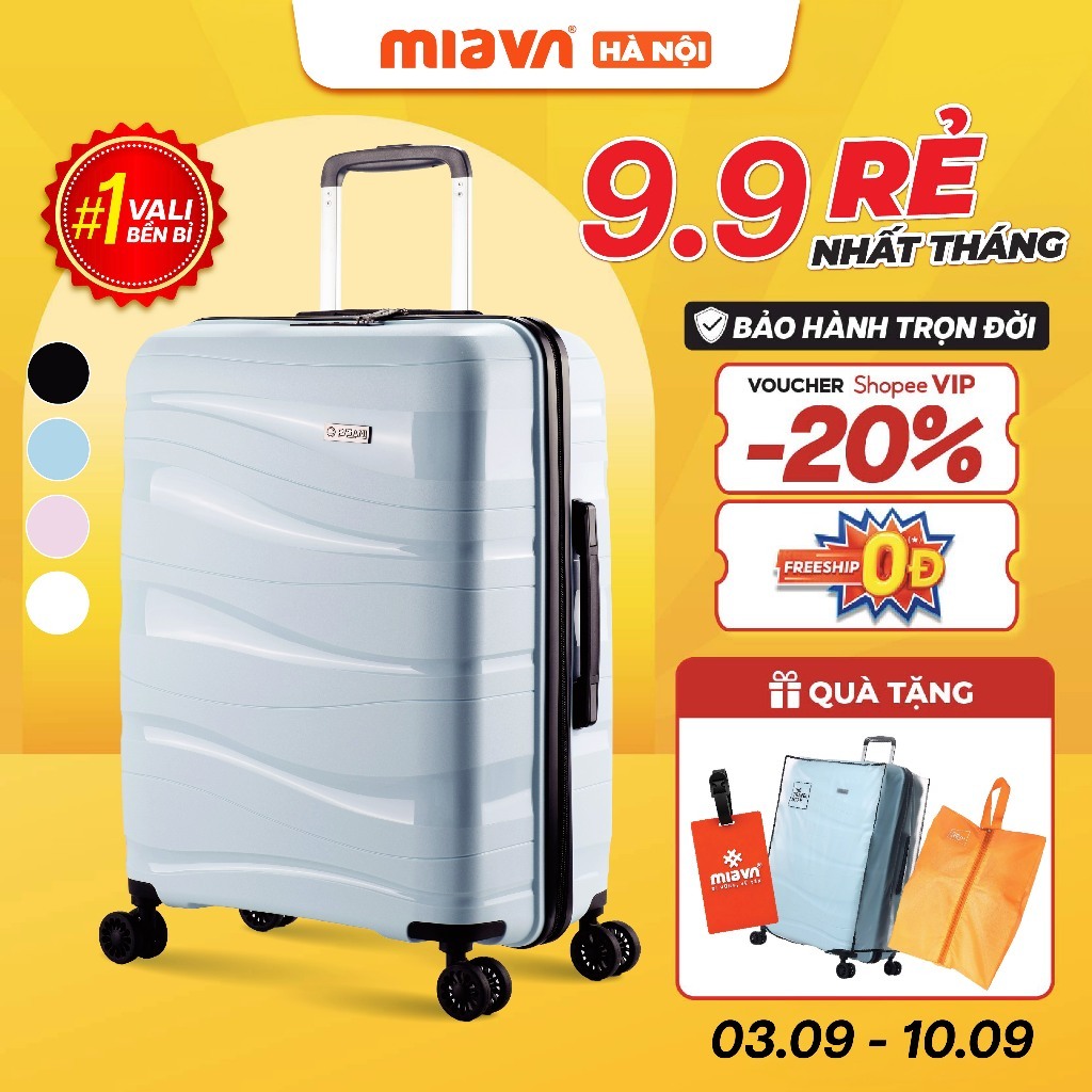 [✨BEST SELLER] Vali Kéo MIA Du Lịch Pisani LANI Size 20/24/28 Inch, Nhựa PP Dẻo Siêu Bền, Khóa TSA, Bảo Hành Trọn Đời