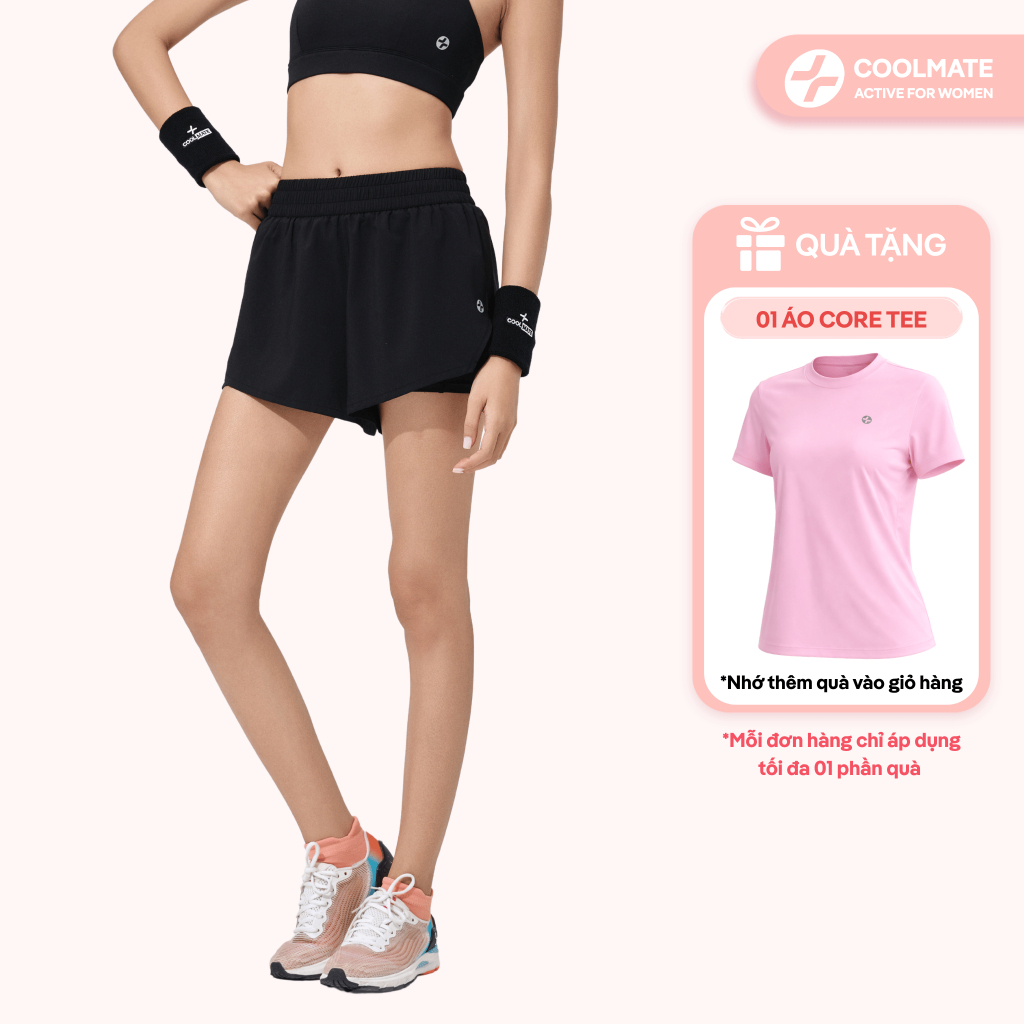 [MUA 1 TẶNG 1] Quần shorts thể thao nữ chạy bộ 2 lớp 3.5 inch Core Shorts co giãn, thoáng khí - Coolmate Women