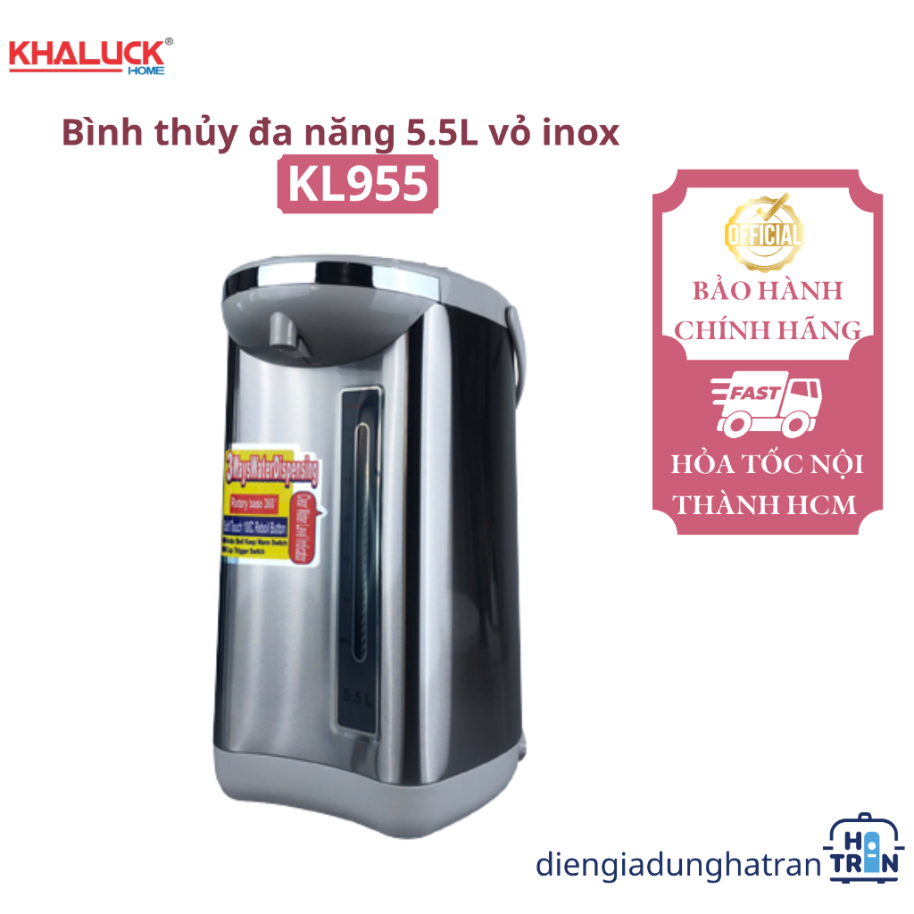 Bình thủy đa năng 5.5L vỏ inox Khaluckhome KL-955