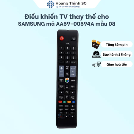 Điều khiển thay thế TV SAMSUNG mã AA59-00594A, remote TV Samsung mẫu 08