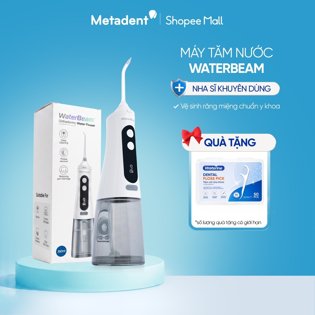 Máy tăm nước WaterBeam cho Người Niềng Răng, Chỉnh Nha được Nha sĩ khuyên dùng - Bảo Hành 12 tháng