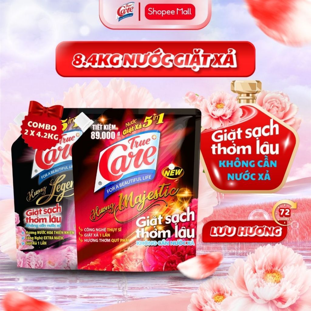 Combo 2 Túi 4.2Kg Nước Giặt Xả True Care 5in1 (Tổng 8.4kg/2Túi)