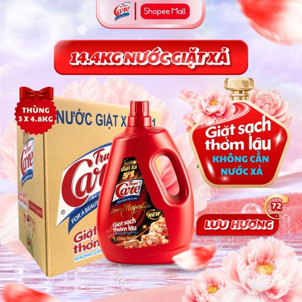 Thùng Nước Giặt Xả True Care 5in1 Hương Majestic (2.4Kg - 4.8Kg)