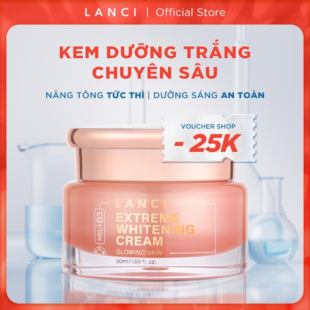 Kem Dưỡng Trắng Da Chuyên Sâu LANCI bật tông trắng mướt không bết rít 50ml