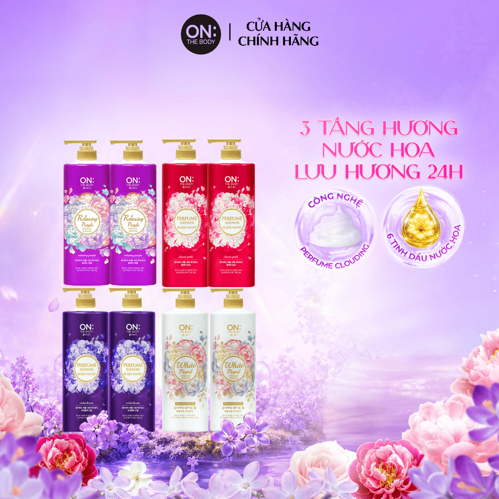 [CHÍNH HÃNG ĐỘC QUYỀN] Combo 2 Sữa tắm Nước hoa 3 tầng hương On: The Body lưu hương 24h 1kg