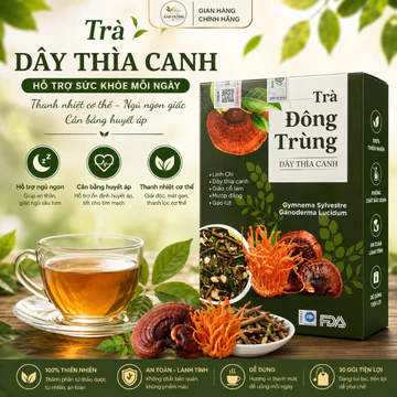 Trà Đông Trùng Dây Thìa Canh - Hỗ Trợ Ngủ Ngon, Cân Bằng Huyết Áp, Thanh Nhiệt Cơ Thể