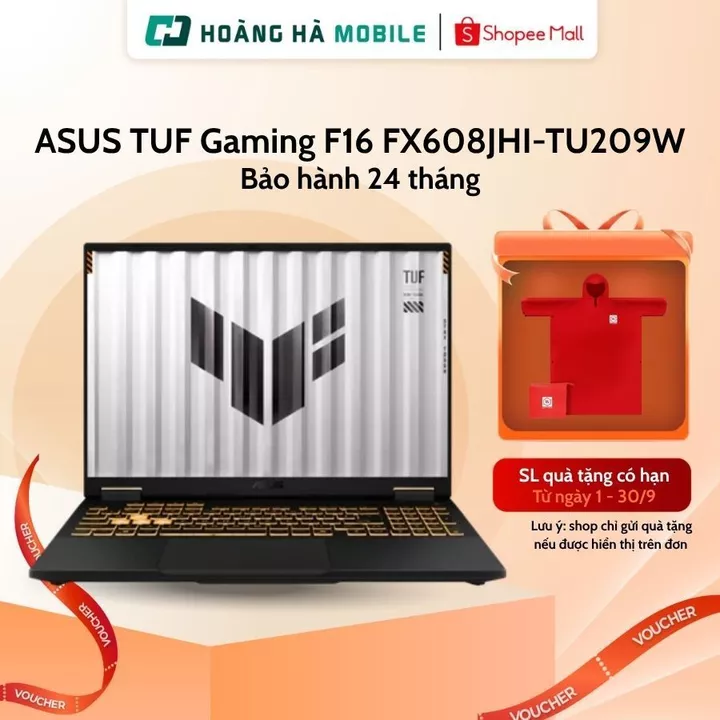Laptop ASUS TUF Gaming F16 FX608JHI-TU209W (Core i7 14650HX/RTX 5050 8GB/16GB DDR5/512SG SSD/16"FHD+ 144Hz/Win 11/Xám)