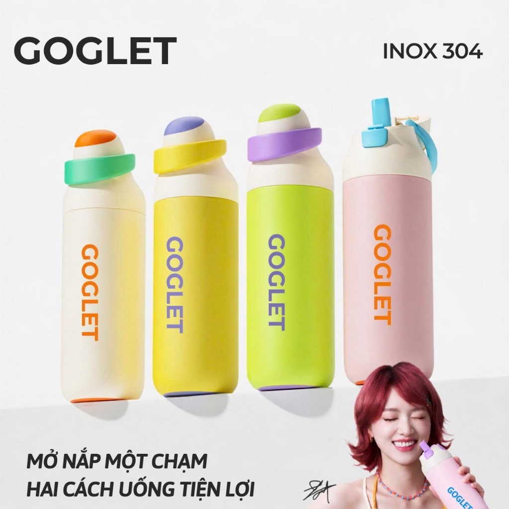 Bình Giữ Nhiệt GOGLET 750ml Inox 304 - Bình Nước Có Ống Hút, Giữ Nóng Lạnh, Chống Rò Rỉ, Bình Thể Thao Cao Cấp | BigBuy360 - bigbuy360.vn