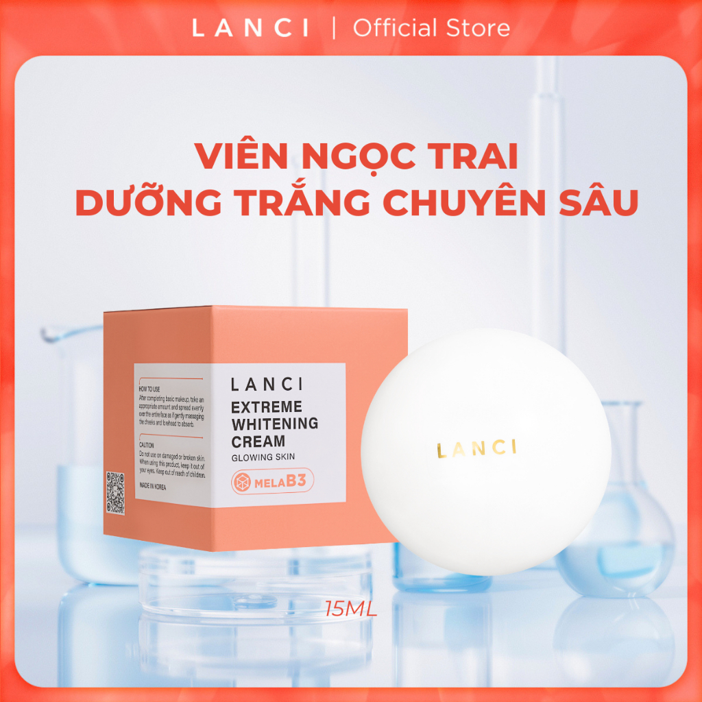 Kem dưỡng trắng da chuyên sâu thấm nhanh, nâng tông LANCI Extreme Whitening Cream Glowing Skin 15ml