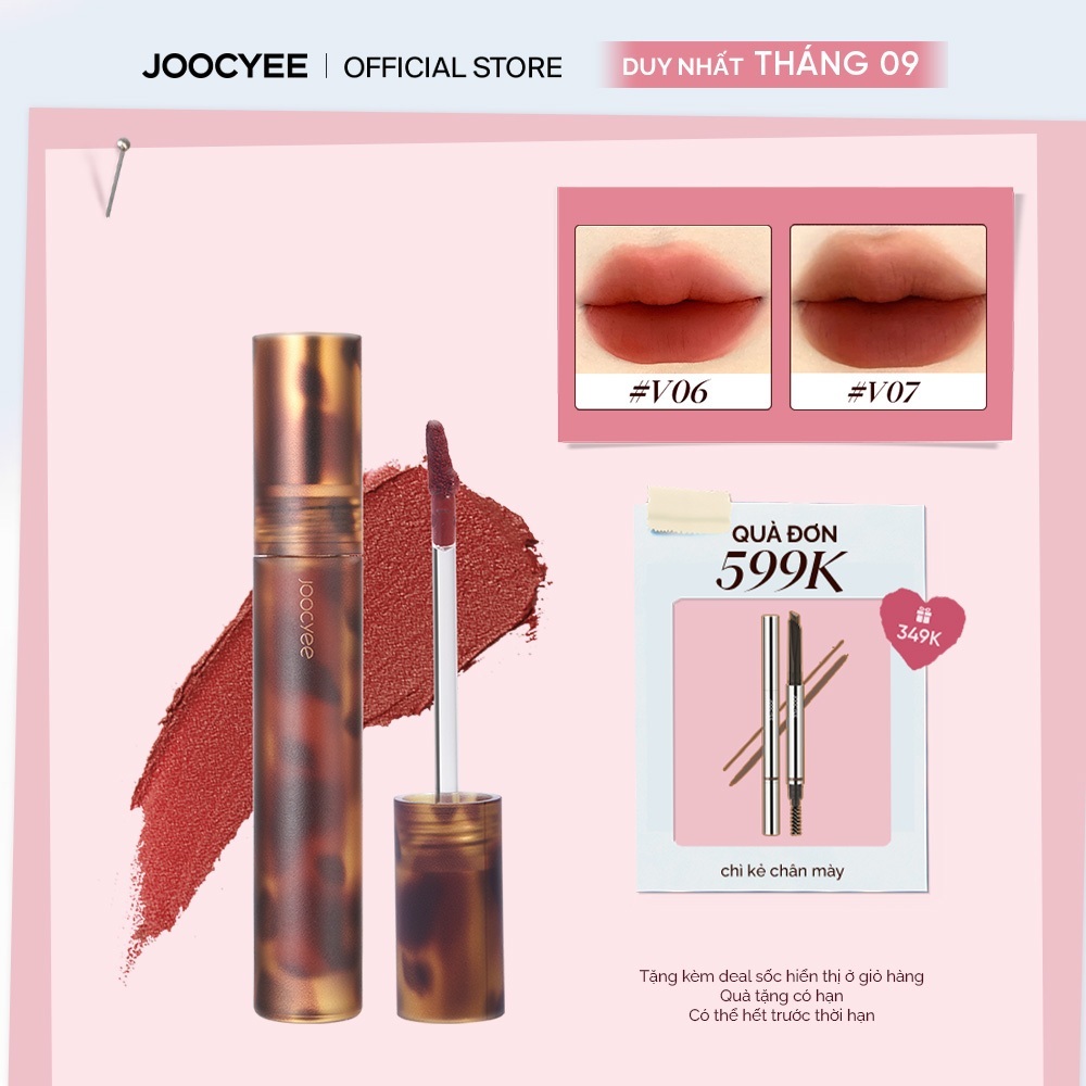 Son Kem Bùn Lì JOOCYEE Fluffy Matte Chất Son Mềm Mịn Như Nhung Không Lem Dưỡng Ẩm Che Vân Môi Lâu Trôi Tôn Da 3.5g