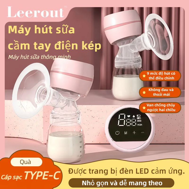 Máy hút sữa không dây, máy hút sữa điện tự động đa năng, hoạt động êm ái với lực hút mạnh.