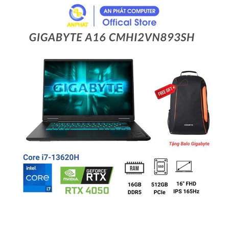 Laptop Gigabyte Gaming A16 CMHI2VN893SH (Intel Core i7-13620H | 16GB | 512GB | RTX 4050 6GB | 16 inch IPS WUXGA | Win 11