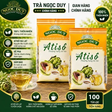 Trà Atiso Đà Lạt Ngọc Duy (Bịch 100 Túi Lọc) - Trà Thảo Mộc Thanh Nhiệt, Đẹp Da, Chuẩn Quốc Tế FDA & ISO