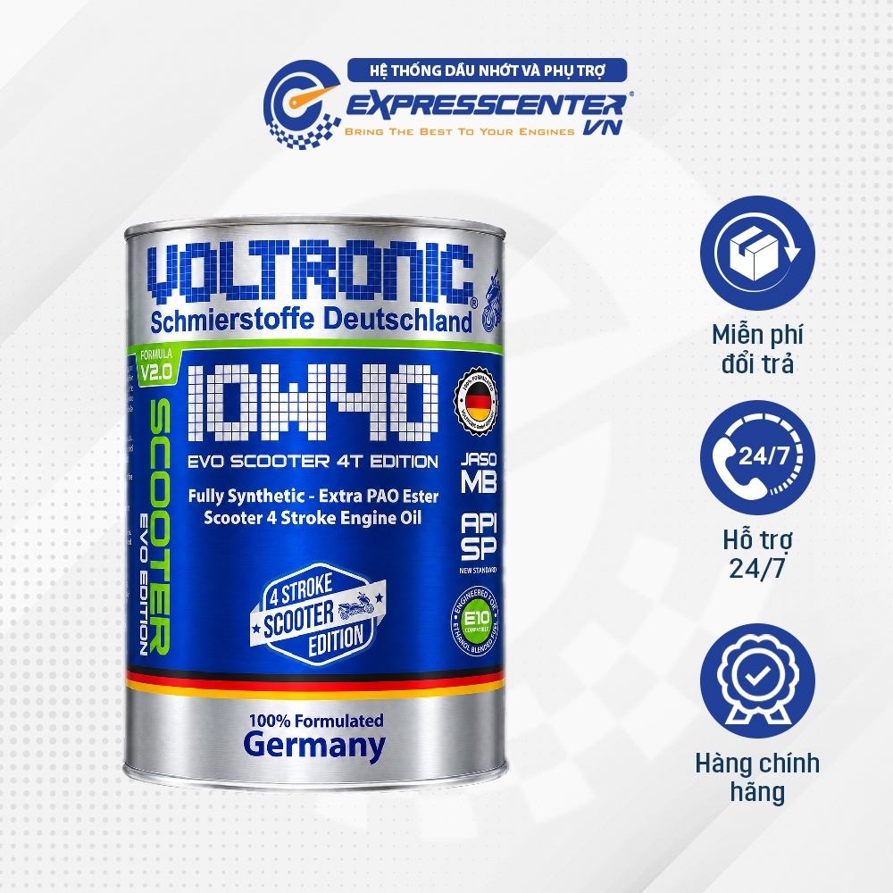 Dầu Nhớt Xe Tay Ga Voltronic EVO Scooter 4T Edition 10w40 SP 800ml