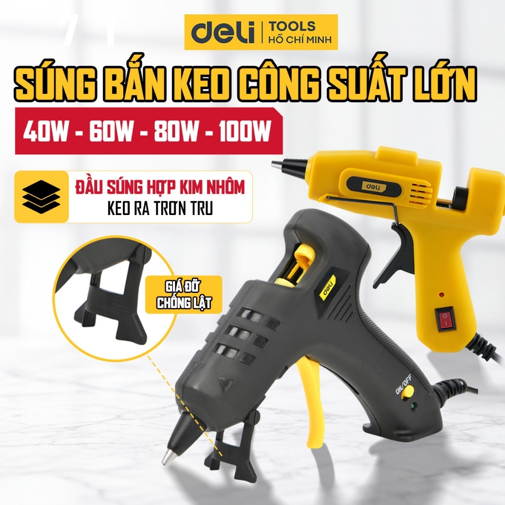 Súng Bắn Keo Deli Cao Cấp Chính Hãng Công Suất Lớn 40W - Nhỏ Gọn, An Toàn Sử Dụng - Thiết Kế Hiện Đại
