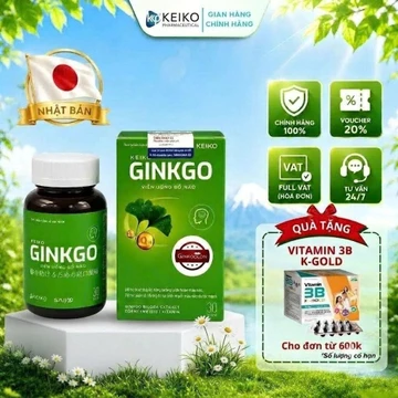 [Chính Hãng GINKGO BILOBA 24%] Viên Uống Bổ Não: KEIKO GINKGO: Bổ Não - Dưỡng Não - Cải Thiện Trí Nhớ - Tăng Cường Trí