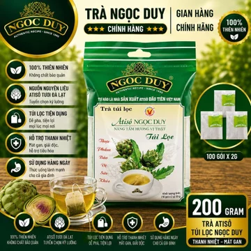 Trà Atiso Đà Lạt Ngọc Duy Đặc Biệt 100 Túi Lọc - Trà Thảo Mộc Nguyên Chất Thanh Nhiệt, Đẹp Da & Ngủ Ngon (Chuẩn ISO)
