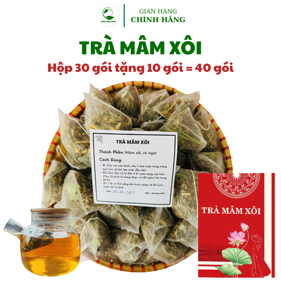 [Có Giấy VSATTP] Hộp 30 Gói Tặng 10 Gói Trà Mâm Xôi Thảo Dược Zone HN
