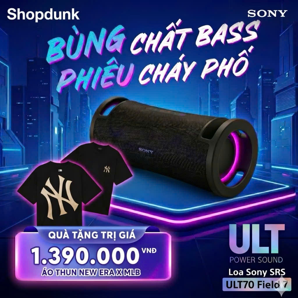 [TẶNG ÁO MLB] Loa Di Động Bluetooth Sony SRS ULT70 Field 7 Chính Hãng | Bảo Hành 12 Tháng | BigBuy360 - bigbuy360.vn