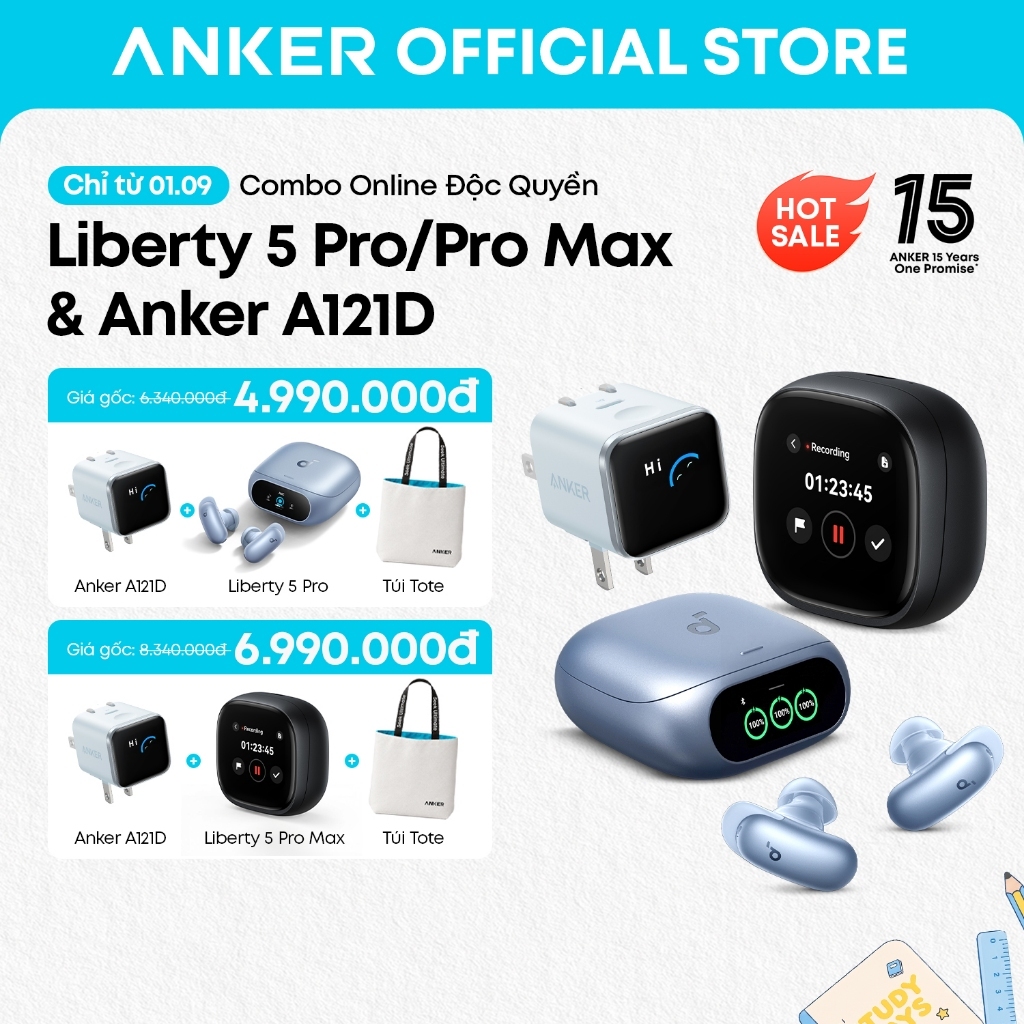[MỚI] Tai nghe bluetooth Anker Soundcore Liberty 5 Pro/ Pro Max, Đàm thoại rõ nét chuẩn kỷ lục Guinness, 8-Mic ANC