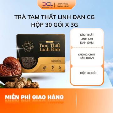 TRÀ TAM THẤT LINH ĐAN- HỘP 30 GÓI x 3G - DẠNG BỘT NGUYÊN CHẤT TỪ TAM THẤT+ ĐAN SÂM+ CAO LINH CHI