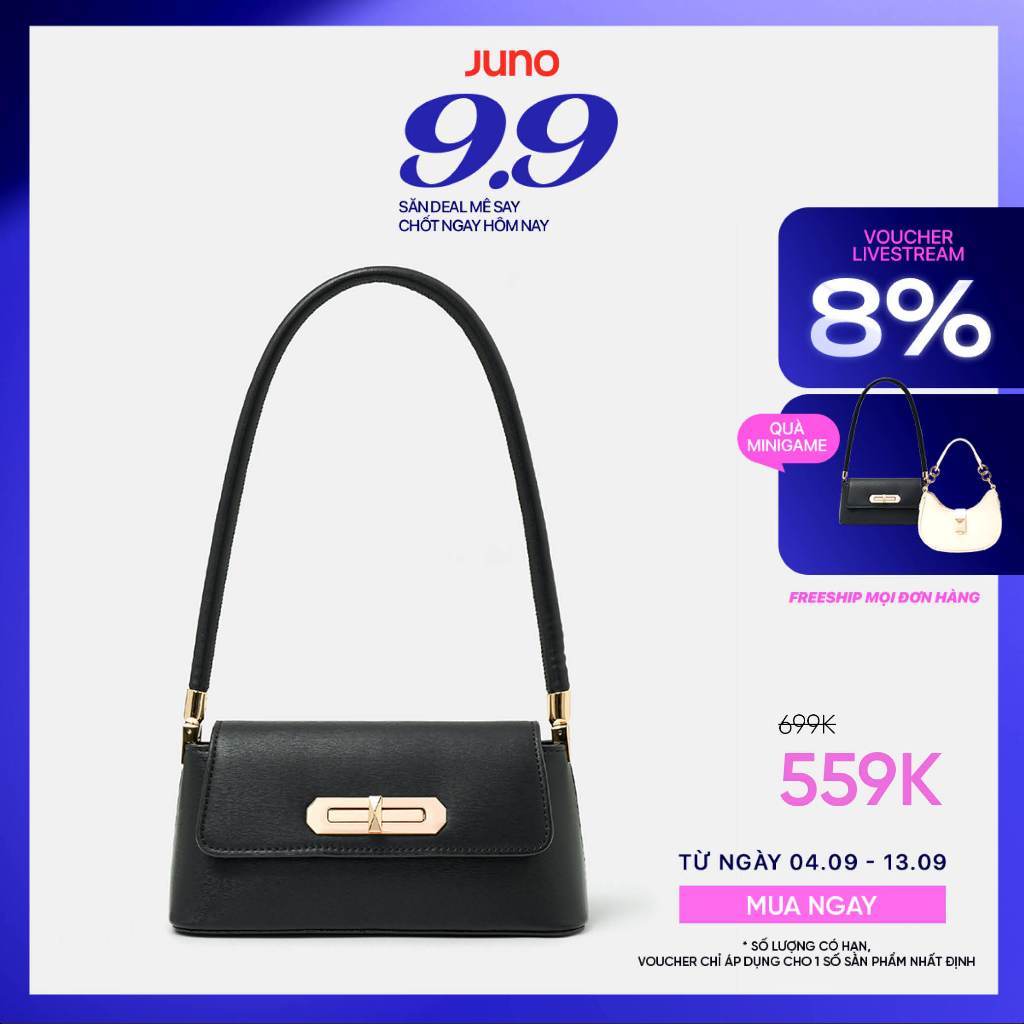 Túi Xách Nữ Thời Trang JUNO Cỡ Nhỏ Baguette Đeo Vai Khoá Xoay TXN832