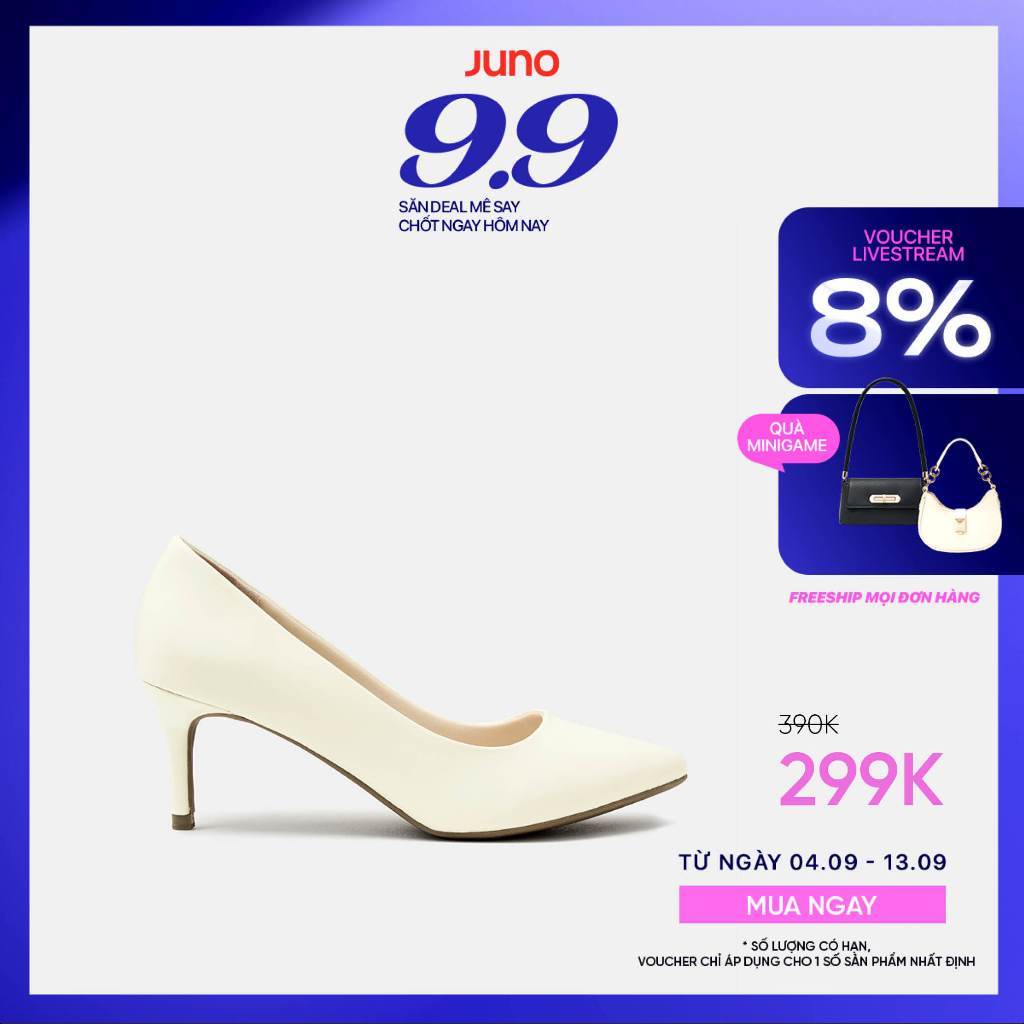 Giày Cao Gót Nữ 7cm Thời Trang JUNO Giày Cao Gót Mũi Nhọn Gót Thanh CG07080
