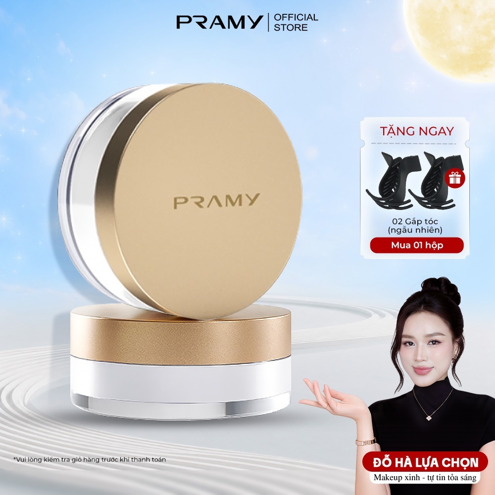 Phấn Phủ Kiềm Dầu PRAMY Dạng Bột Mỏng Nhẹ Kiểm Soát Dầu Nhỏ Gọn Tiện Lợi PRAMY Translucent Loose Powder Travel Size 8g