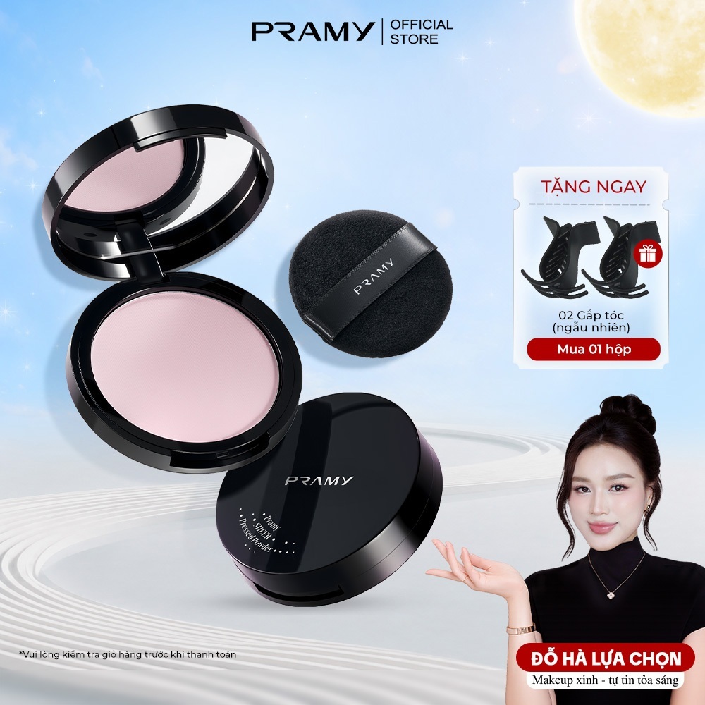 Phấn Phủ Nén Hiệu Chỉnh Sắc Da Tươi Tắn Nhung Mịn PRAMY Sheer Velvet Mist Pressed Powder 8G