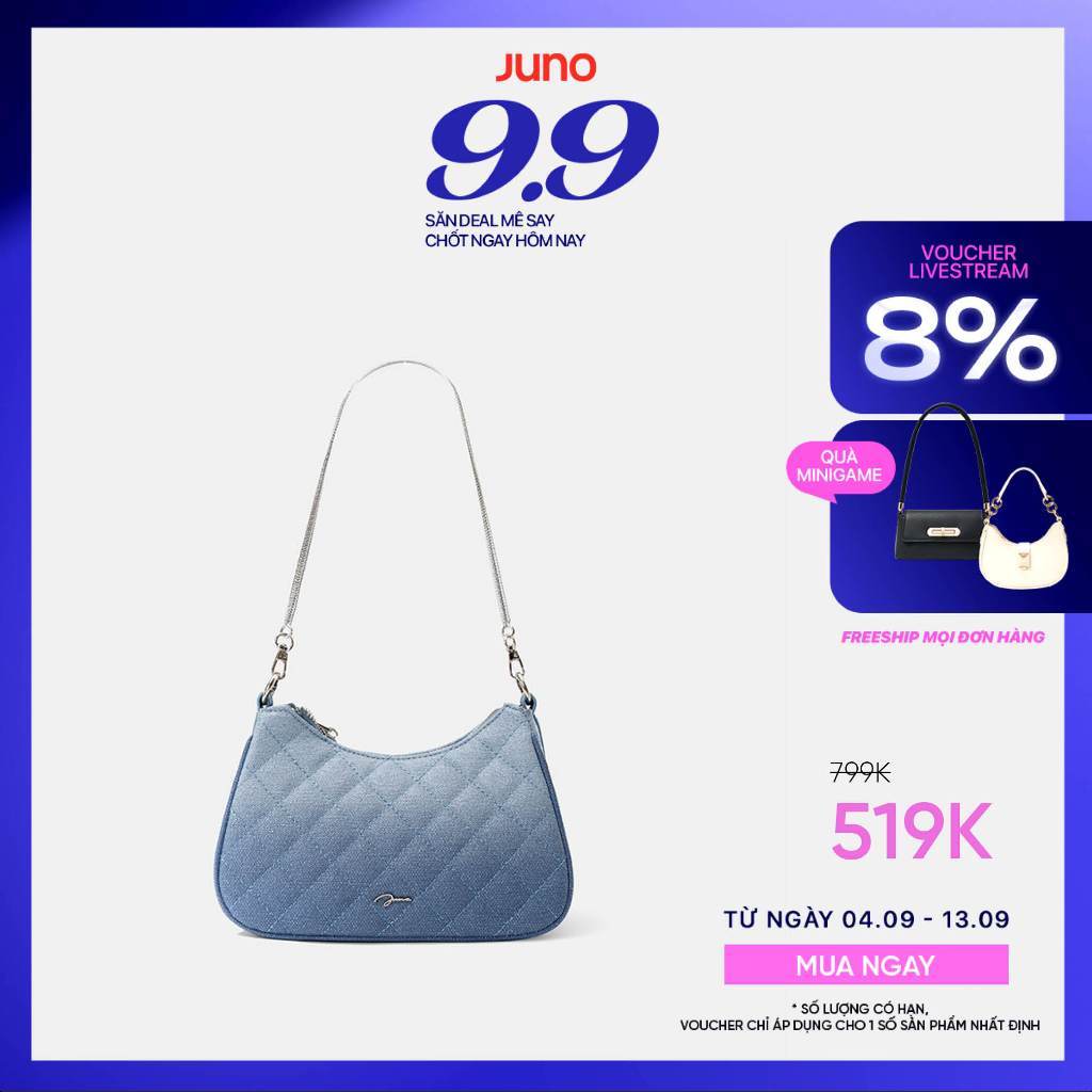 Túi Xách Nữ Thời Trang JUNO Cỡ Nhỏ Đeo Vai Phối Dây Xích TXN974