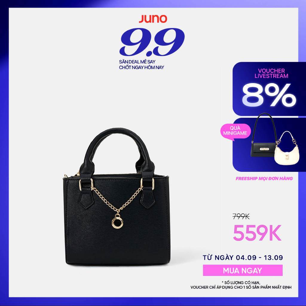 Túi Xách Nữ Thời Trang JUNO Cỡ Nhỏ Form Vuông Dây Xích Trang Trí TXN757