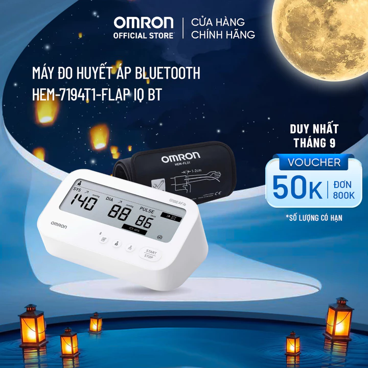 Máy Đo Huyết Áp Bluetooth Phát Hiện Rung Nhĩ OMRON IQ BT HEM-7194T1