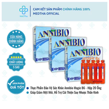 [COMBO 2/3 HỘP] Annibio Magie B6 - Giúp Giảm Mệt Mỏi, Hỗ Trợ Cải Thiện Suy Nhược Thần Kinh (Hộp 20 Ống)