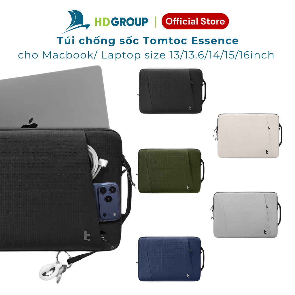 Túi chống sốc cho Macbook/Laptop Tomtoc Essence-A35 size 13/13.6/14/15/16inch chính hãng, chống trầy | BigBuy360 - bigbuy360.vn