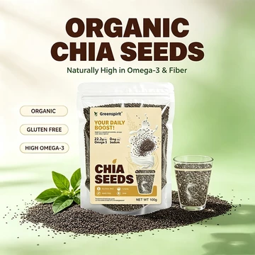 Hạt chia chính hãng 100% Greensprit , Túi 100g/200g/500g, hạt chia đen độ tinh khiết cao, chia seeds for your health