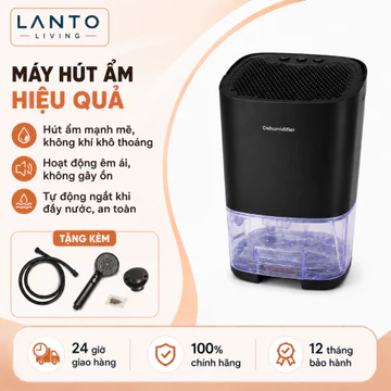 LANTO Máy Hút Ẩm Mini Phòng Ngủ Giảm Ẩm Không Khí Độ Ồn Thấp ≤39dB