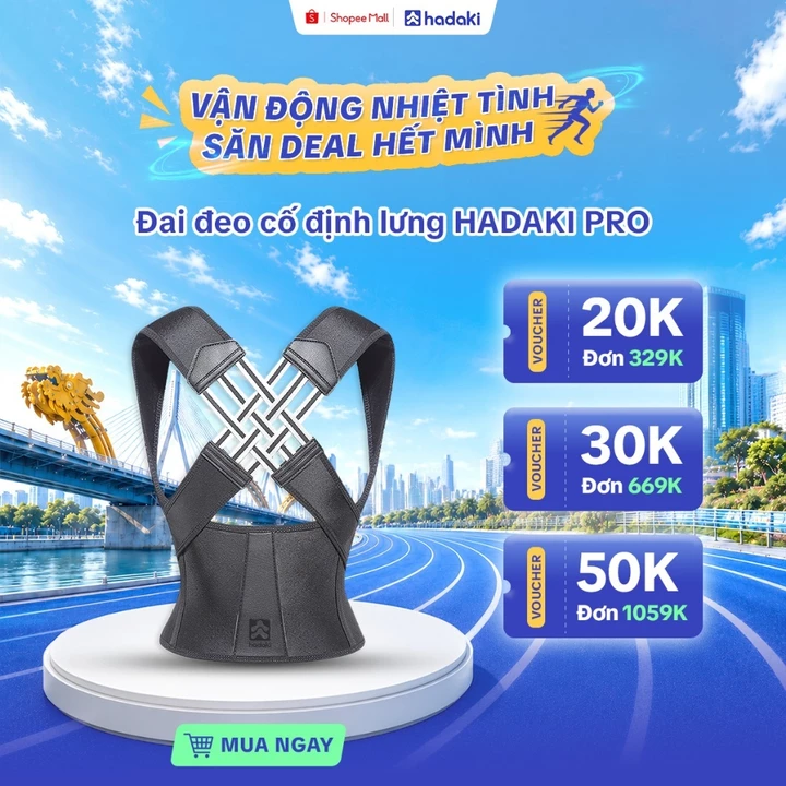 Đai Chống Gù Lưng Nam Nữ HADAKI PRO Nhật Bản Hỗ Trợ Định Hình Lưng, Cột Sống Bảo Vệ Vòng 1