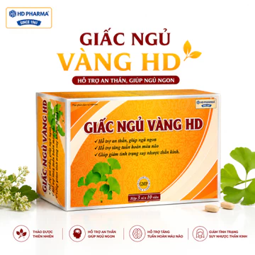 Viên Uống Giấc Ngủ Vàng HD Hỗ Trợ Ngủ Ngon Và Tăng Tuần Hoàn Não Hộp 30 Viên