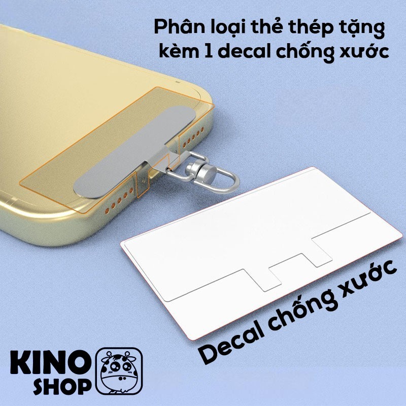 Thẻ treo điện thoại chuyển đổi dây điện thoại bằng nhựa trong suốt thẻ thép không gỉ treo 1 đầu 2 đầu dây xoay 360 độ | BigBuy360 - bigbuy360.vn
