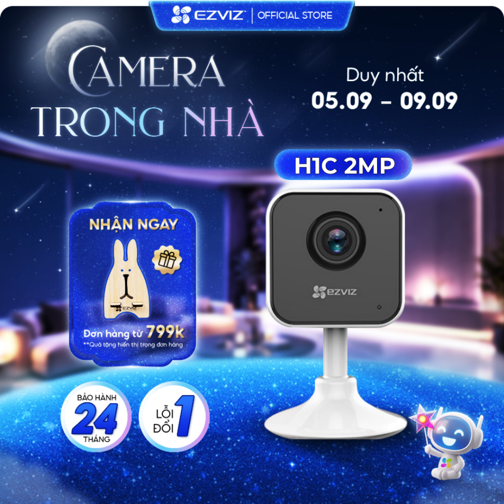 Camera WIFI EZVIZ C1C-B / H1C 1080p, Trong Nhà, Đàm Thoại 2 Chiều, Phát Hiện Chuyển Đồng