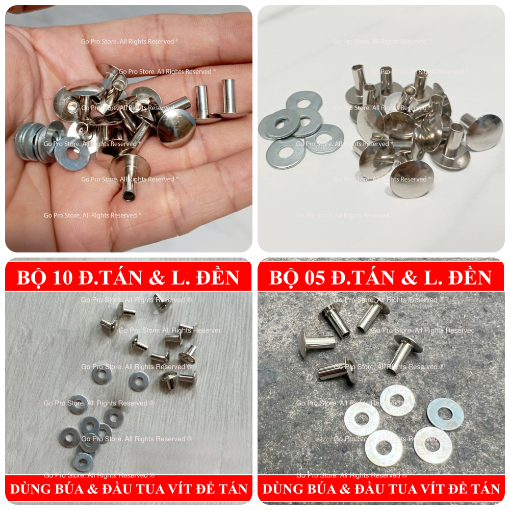 Combo 05/10 Bộ Đinh Tán & Lông Đền Gắng Dây Quai Mũ Bảo Hiểm G1105 - 577HH