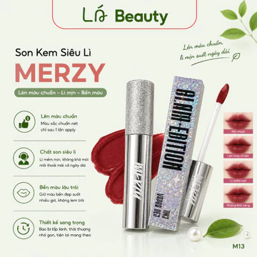 Son Kem Lì Merzy Mellow Tint Red Edition M13 Vapor Red – Đỏ Trầm Quyến Rũ, Mịn Môi Lá Beauty