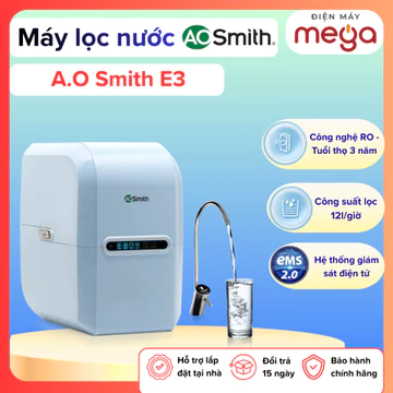 Máy lọc nước AO Smith E3 RO Side Stream 5 lõi Min-Tech bổ sung khoáng cân bằng pH vòi điện tử